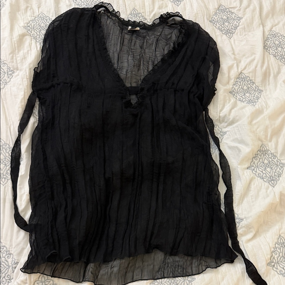 Becca Black Sheer V-Neck Women’s swim coverup